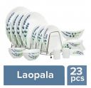 LaOpala Dinner Set - Opalware, English Lavender, White, 23 pcs...