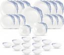 LAOPALA Pack of 27 Opalware Dinner Set (White, Microwave Safe)...