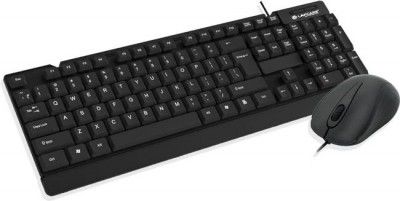 LAPCARE E9 Wired Combo-Wired Keyboard and Mouse Set-USB, Ergonomic Design Combo Set  (Black)