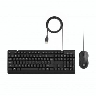 Lapcare E9 Wired Keyboard and Mouse Combo | 104 UV Coated Keys, Spill Resistant 