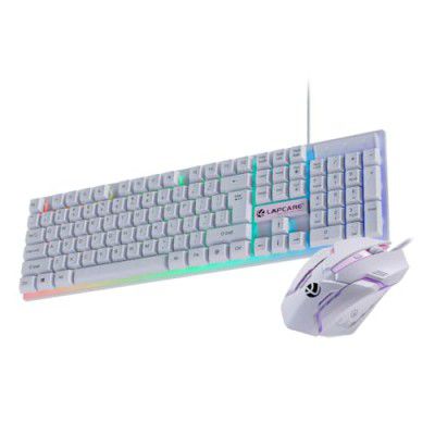 LAPCARE RAPIDO Wired Gaming Keyboard and Mouse Combo with RGB Lighting for PC Gaming