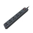 LAPCARE SURGEE 5 (1.5M Cord Length) Multiplug Extension Board with 5 Power Sockets, 1500W, Fire Proof Material, Short Circuit Protection(Black) Surgee 5 (1.5M)...