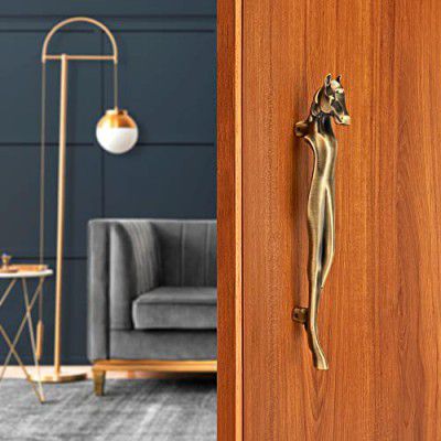 LAPO Aluminum Horse Shape Door Handles for Main Door | Main Door Handle | Door Handle (8 inches-Pack of 1) Antique Finish | 3 Years Warranty