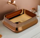 LAPO Basin for Bathroom (Rose Gold finish, 46x36x13.5 Cm) -A420...