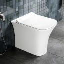 LAPO S Trap Commode for Toilet Floor Mounted, Ceramic Rimless Commode Toilet (White, 20X14X16 Inch)...