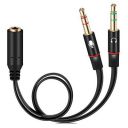 Lapster Gold Plated 2 Male to 1 Female 3.5mm Headphone Earphone Mic Audio Y Splitter Cable for PC Laptop – Black...