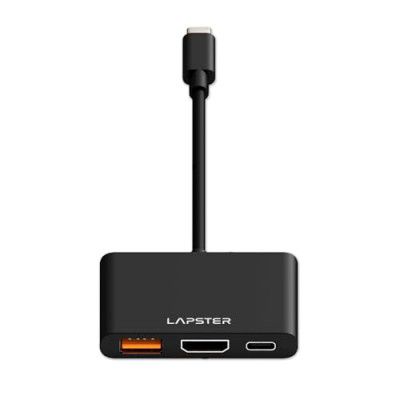 Lapster USB-C Multiport Adapter HDMI Connector (Black)