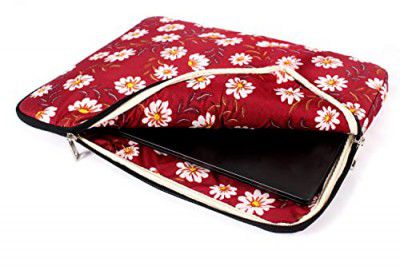Laptop Sleeve Case Pouch Zippered Cover for 11.6 inch Laptop Waterproof Polyester Fabric Floral Pattern