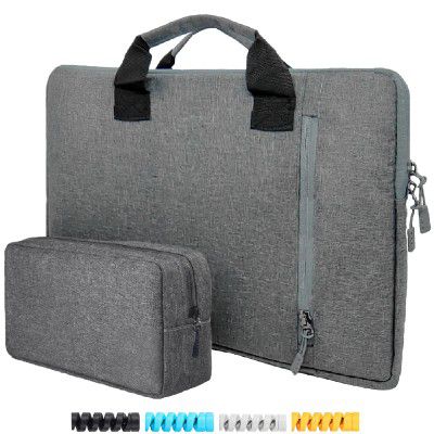 Laptop Sleeve for 14 inch Laptop, Set of 2 Grey Fabric Sleeves (14)