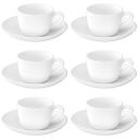 Larah by Borosil - Snow Cup and Saucer Set, 140ml, 12 Pieces, White, Opalware...