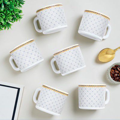Larah by BOROSIL 100ml x 6pc Opalware Kosmia Tea/Coffee Mug Set