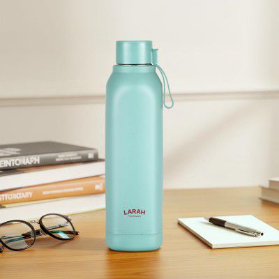 Larah by Borosil 700 ml Cube Mint Stainless Steel Water Bottle | 1 Year Warranty