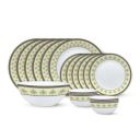 Larah by Borosil Amber Kohinoor Series Opalware Dinner Set | 19 Pcs for Family of 6 | Microwave & Dishwasher Safe | Bone-Ash Free | Crockery Set for Dining & Gifting | Plates & Bowls | White...
