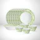 Larah by Borosil Aura Silk Series Opalware Dinner Set | 19 Pieces for Family of 6 | Microwave & Dishwasher Safe...