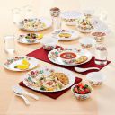 Larah By Borosil Ayana Silk Series Opalware Dinner Set with Glasses, 40 Pieces for Family of 6...