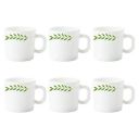 Larah by BOROSIL Botanica Opalware Mug Set (White) - 6-Pieces...