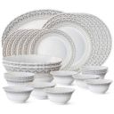 Larah by Borosil Classic Opalware Dinner Set, 27-Pieces...