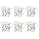 Larah by Borosil Crysta Series Amara Maroon Opalware Mug - Set of 6...