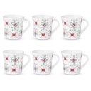 Larah by Borosil Crysta Series Anya Opalware Mug | Set of 6 Tea/Coffee Mugs, 160 ml Each | White...