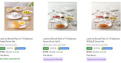 Larah By Borosil Dinner Sets Starts at ₹699 | Upto 66% Off