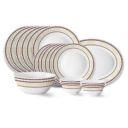 Larah by Borosil Elega Fluted Series Opalware Dinner Set | 21 Pieces for Family of 6 | Microwave & Dishwasher Safe | White...