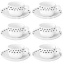 Larah by Borosil Fabula Opalware Cup and Saucer Set of 12 Tea/Coffee Cups, 140 ml each...