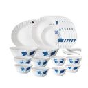 Larah by Borosil Fluted Series Ageria Opalware Dinner Set | 33 Piece for Family of 6...