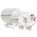 Larah by Borosil Fluted Series Hazel Opalware Dinner Set | 21 Piece for Family of 6 | Microwave & Dishwasher Safe | Bone-Ash Free | Crockery Set for Dining & Gifting | Plates & Bowls | White...