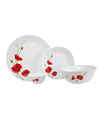 Larah by BOROSIL Glass Dinner Set - 9 Pieces