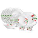 Larah By Borosil Hazel Opalware Dinner Set, 21 Pcs, White...