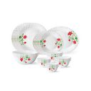 Larah By Borosil Hazel Opalware Dinner Set, 27 Pcs, White...