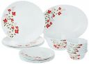 Larah by BOROSIL Janus Opalware Dinner Set (White, 21-Pieces)...