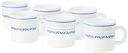 Larah by Borosil Jazzblue Opalware Mug, Set of 6 Tea/Coffee Mugs, 180 ml Each, Microwave & Dishwasher Safe, Bone-Ash Free, Crockery Set Ideal for Daily Use & Gifting, White...