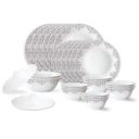Larah by Borosil Lark Fluted Series Opalware Dinner Set | 28 Pieces for Family of 6 | Microwave & Dishwasher Safe | Bone-Ash Free | Crockery Set for Dining & Gifting | Plates & Bowls | White...