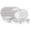 Larah by Borosil Lark Fluted Series Opalware Dinner Set | 36 Pieces for Family of 8 | Microwave & Dishwasher Safe | Bone-Ash Free | Crockery Set for Dining & Gifting | Plates & Bowls | White...