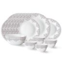 Larah by Borosil Lark Fluted Series Opalware Dinner Set | 27 Pieces for Family of 6 | Microwave & Dishwasher Safe | Bone-Ash Free | Crockery Set for Dining & Gifting | Plates & Bowls | White...