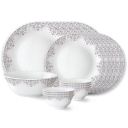 Larah by Borosil Lark Fluted Series Opalware Dinner Set | 19 Pieces for Family of 6...