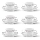 Larah by BOROSIL Lark Opalware Cup and Saucer Set of 12 pcs...