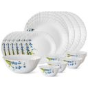 Larah by BOROSIL Lavender Opalware Dinner Set (White) - 19-Pieces...