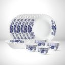 Larah by Borosil Leona Silk Series Opalware Dinner Set | 19 Pieces for Family of 6 | Microwave & Dishwasher Safe | Bone-Ash Free | Crockery Set for Dining & Gifting | Plates & Bowls | White...