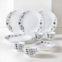 Larah by Borosil Luna Silk Series Opalware Dinner Set | 19 Pieces for Family of 6...