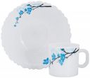 Larah by Borosil Mimosa (LH) Opalware Snack Set, 5-Pieces, White...