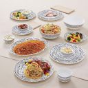 Larah By Borosil Moon Milky Way Dinner Set - 21 Pcs, Opal Glass Dinner Plates & Bowls Crockery Set for Dinning, White...