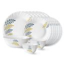 Larah by Borosil Niva Fluted Series Opalware Dinner Set | 19 Pieces for Family of 6 | Microwave & Dishwasher Safe | Bone-Ash Free | Crockery Set for Dining & Gifting | Plates & Bowls | White...