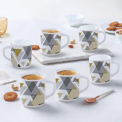 Larah by Borosil Nivaah Opalware Mug, Set of 6