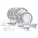 Larah by Borosil Ocean Fluted Series Opalware Dinner Set | 28 Pieces for Family of 6 ...