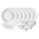 Larah by BOROSIL Opalware Dinner Set - 19 Pieces, White...