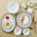 Larah by Borosil Opalware Dinner Set | 60 Pcs for Family of 8...