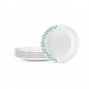 Larah by BOROSIL Opalware Full Plate (Blue Leaves, 11 inch) - Set of 6...
