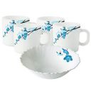 Larah by BOROSIL Opalware Snacks Set - 180ml, 5Pcs, White...